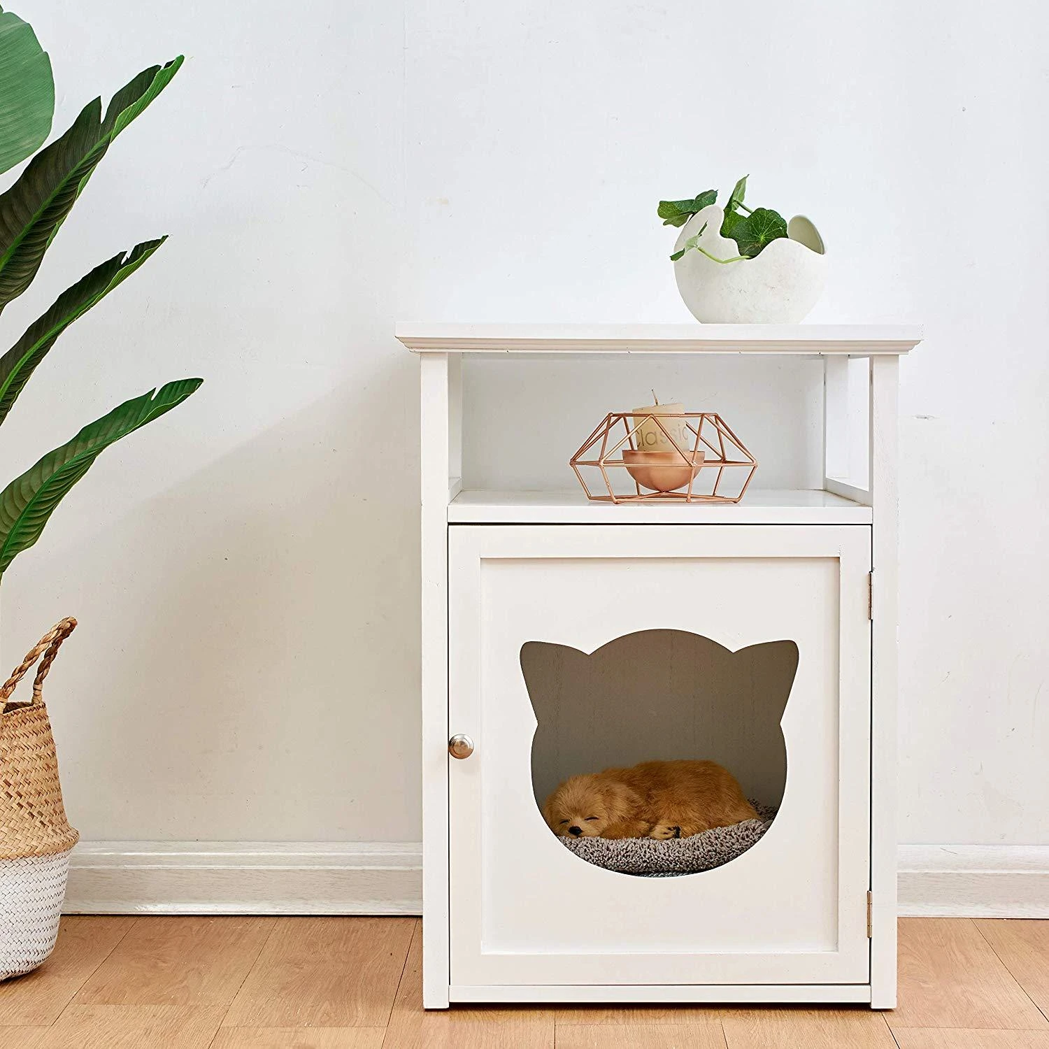 Bastet Wooden Cat Cave Bedside Cabinet Litter Box Cat House Nightstand White 1 Bastet Wooden Cat Cave Bedside Cabinet Litter Box Cat House Nightstand White