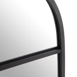 Portobello 180 x 140 cm Extra Large Arched Window Mirror – Black Metal Frame Full Length Leaner Mirror -Daals Store 2MIRR 280 BLACK detail3