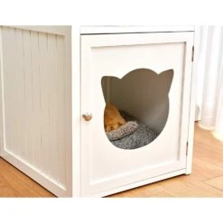 Bastet Wooden Cat Cave Bedside Cabinet Litter Box Cat House Nightstand White 12 Bastet Wooden Cat Cave Bedside Cabinet Litter Box Cat House Nightstand White -Daals Store 81RfeIXcW4L. AC SL1500 scene4