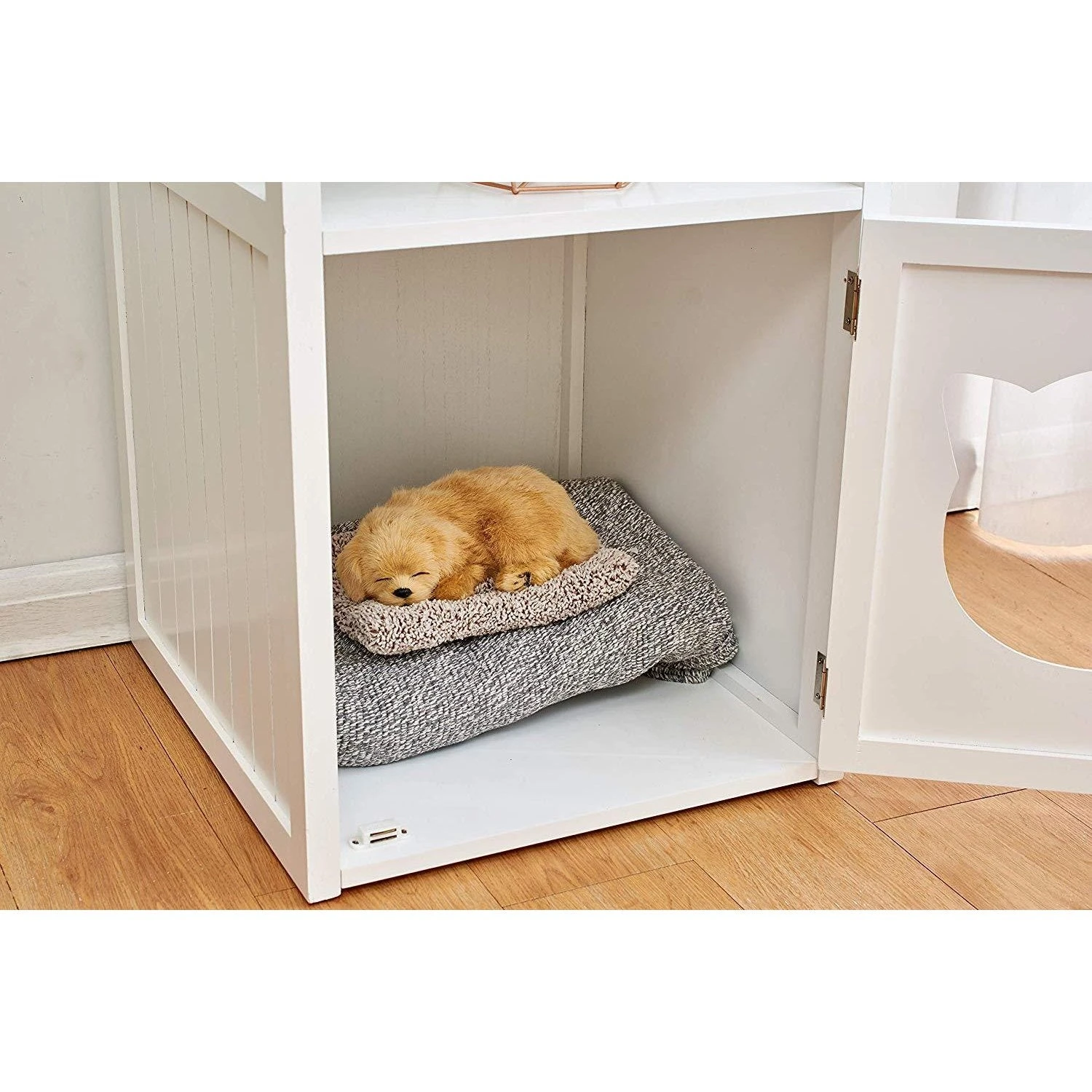 Bastet Wooden Cat Cave Bedside Cabinet Litter Box Cat House Nightstand White 6 Bastet Wooden Cat Cave Bedside Cabinet Litter Box Cat House Nightstand White - Image 6