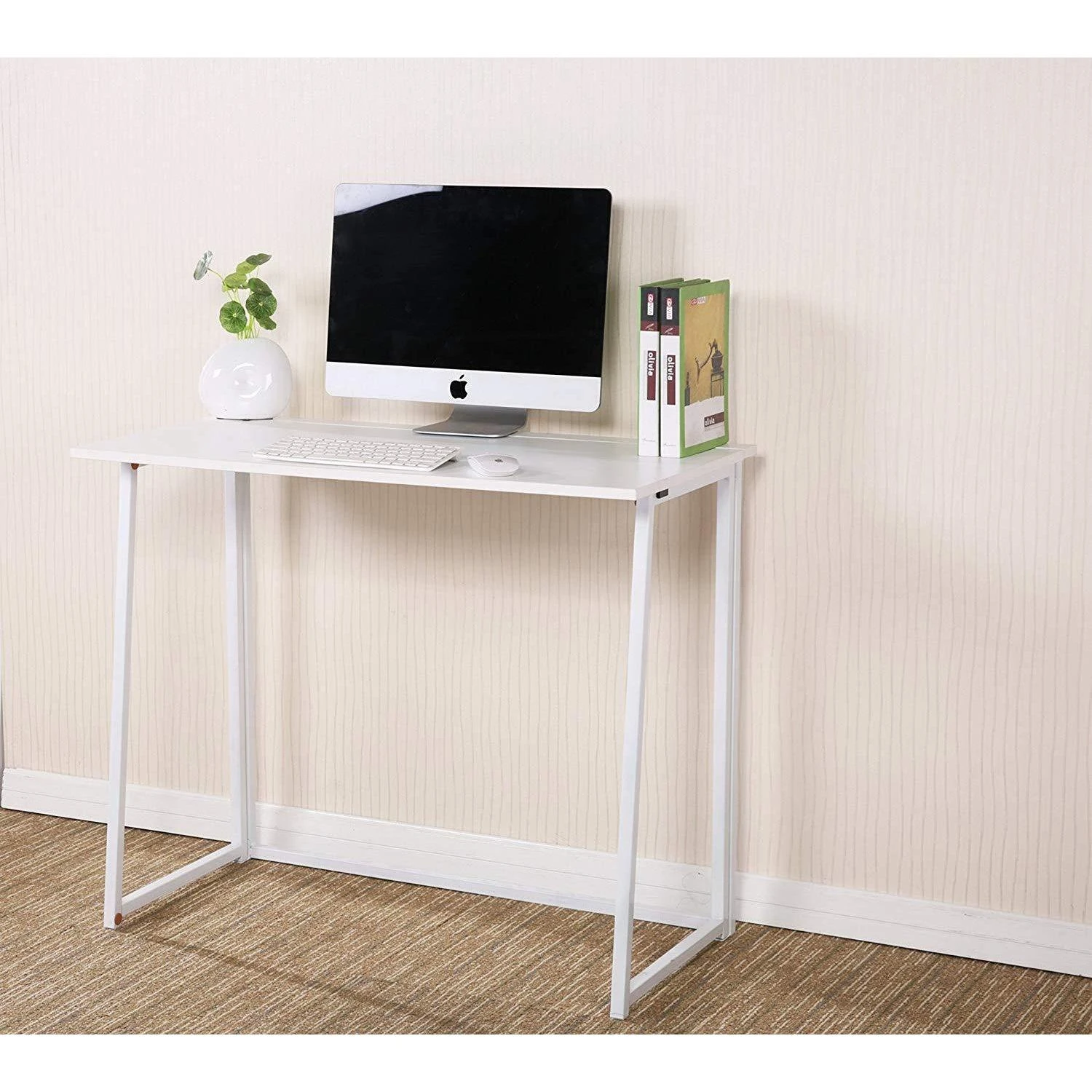 Compact Folding Desk In White (No Assembly) 3 Compact Folding Desk In White (No Assembly) - Image 3
