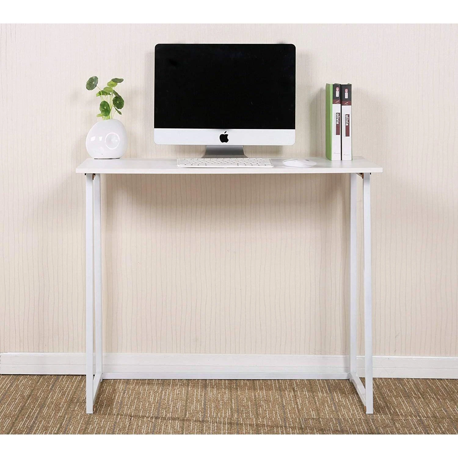Compact Folding Desk In White (No Assembly) 4 Compact Folding Desk In White (No Assembly) - Image 4