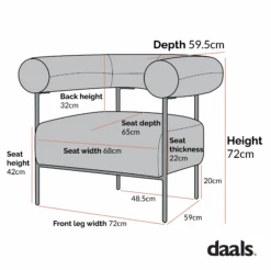 Fulbourn Olive Green Velvet Armchair 15 Fulbourn Olive Green Velvet Armchair -Daals Store ACH 2150 CHART 3