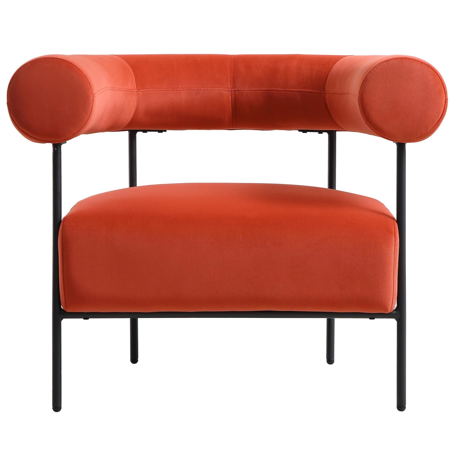Fulbourn Rust Ochre Velvet Armchair 4 Fulbourn Rust Ochre Velvet Armchair - Image 4