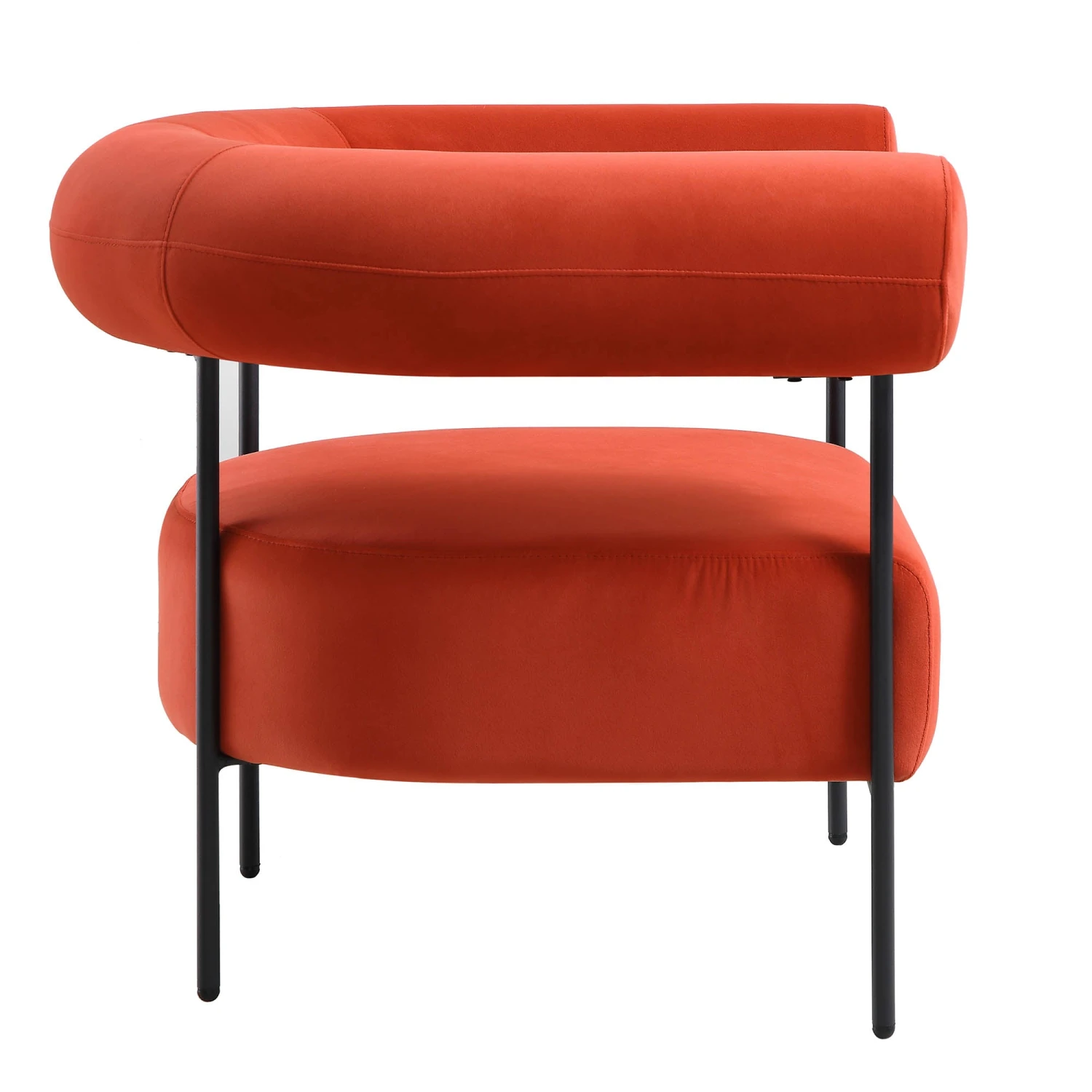 Fulbourn Rust Ochre Velvet Armchair 6 Fulbourn Rust Ochre Velvet Armchair - Image 6