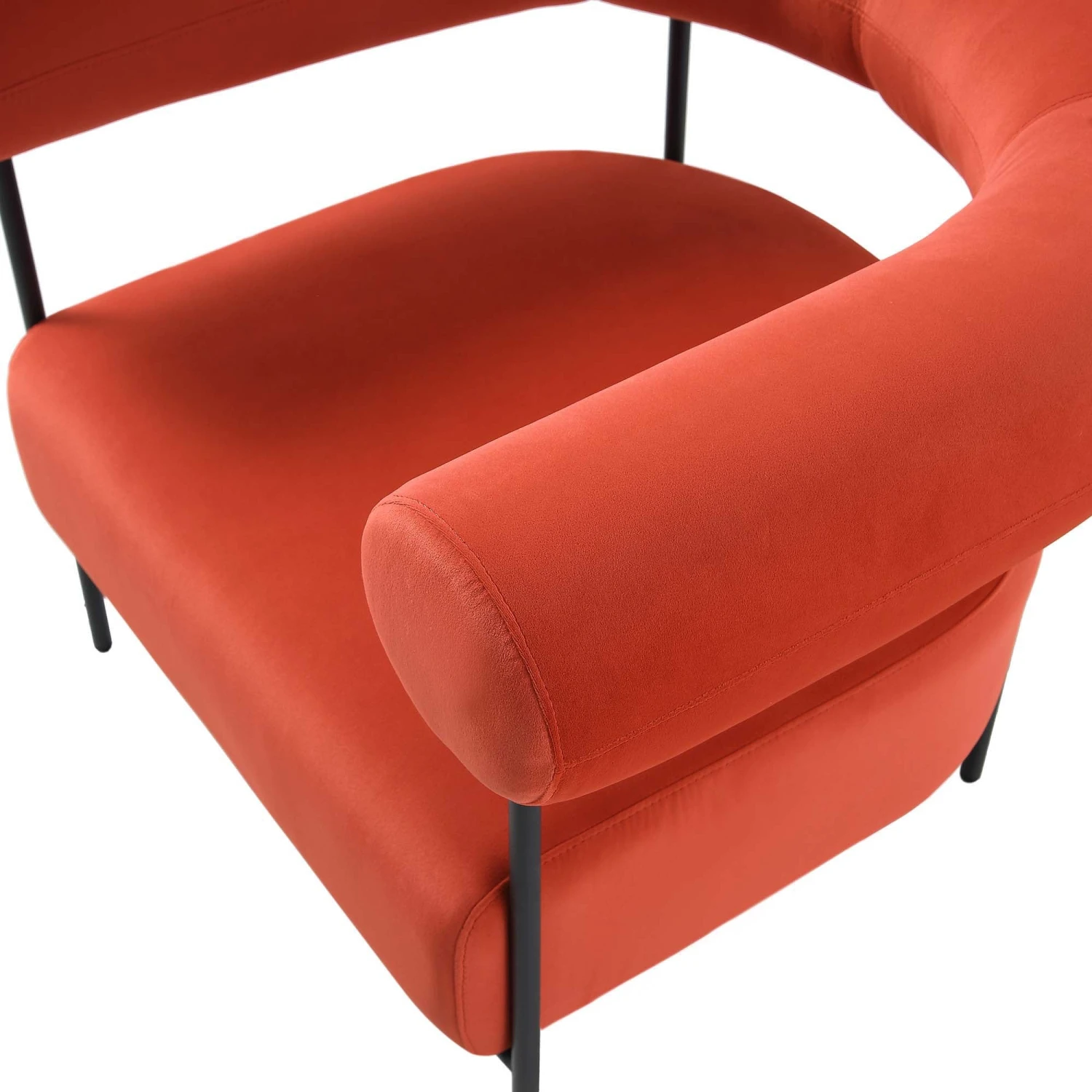 Fulbourn Rust Ochre Velvet Armchair 9 Fulbourn Rust Ochre Velvet Armchair - Image 9