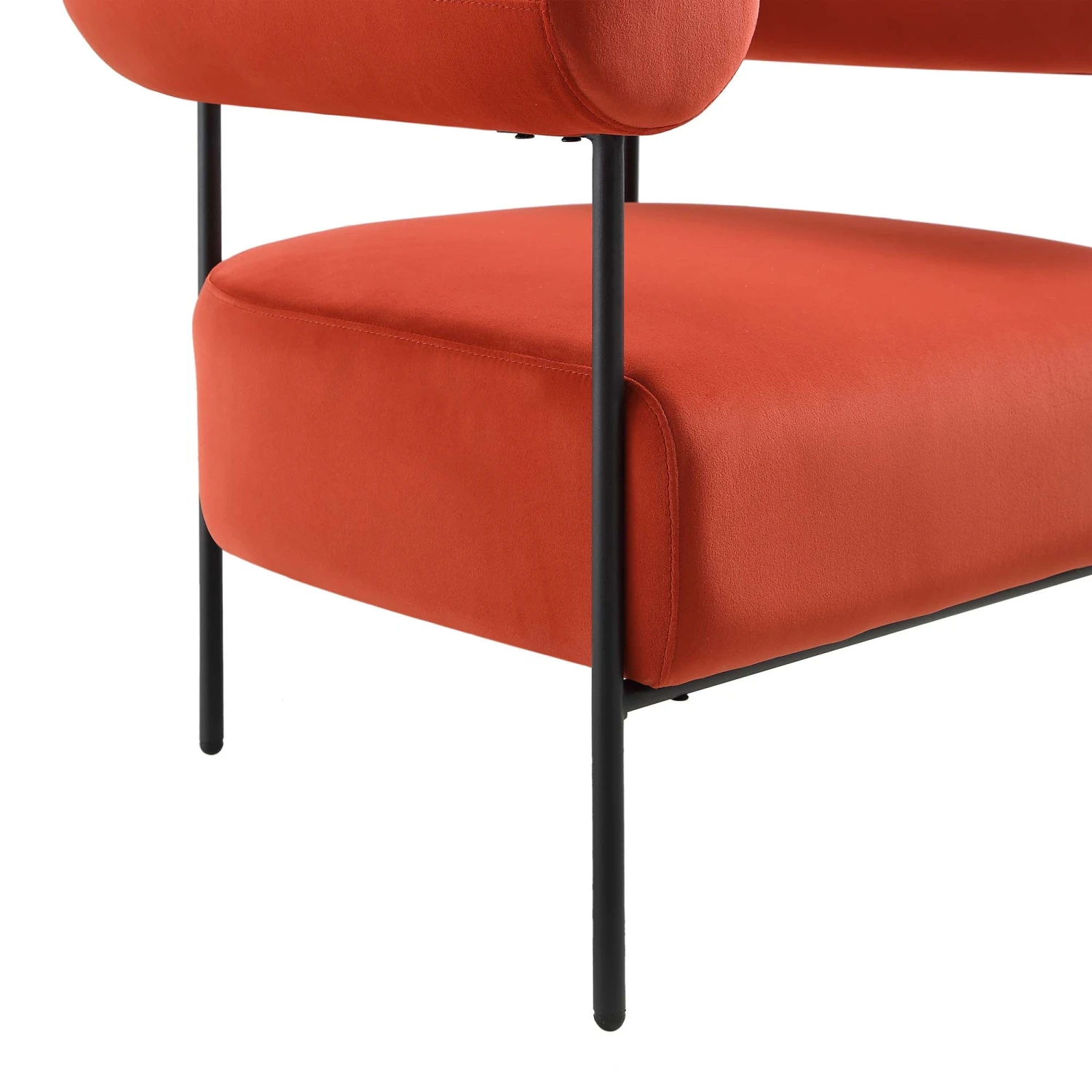Fulbourn Rust Ochre Velvet Armchair 10 Fulbourn Rust Ochre Velvet Armchair - Image 10