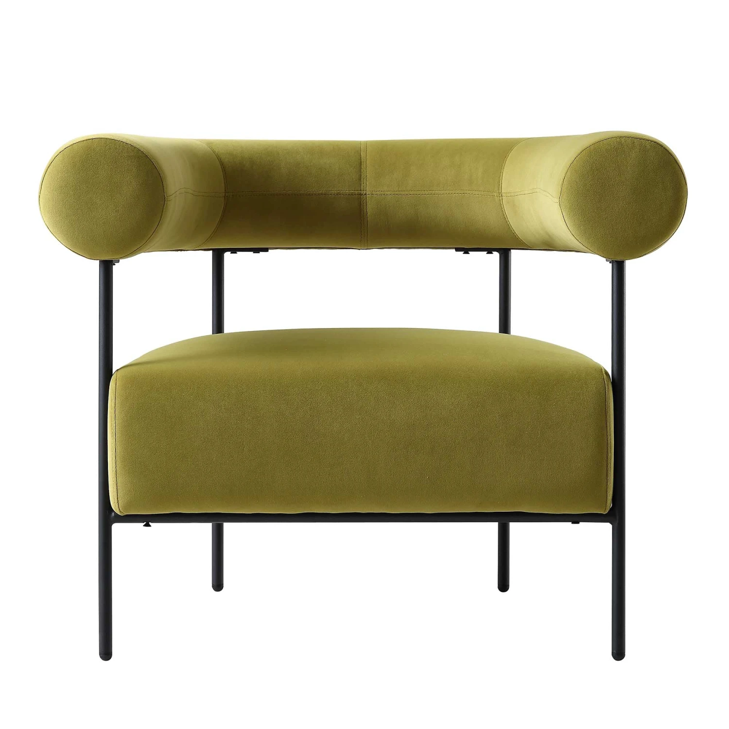 Fulbourn Olive Green Velvet Armchair 3 Fulbourn Olive Green Velvet Armchair - Image 3