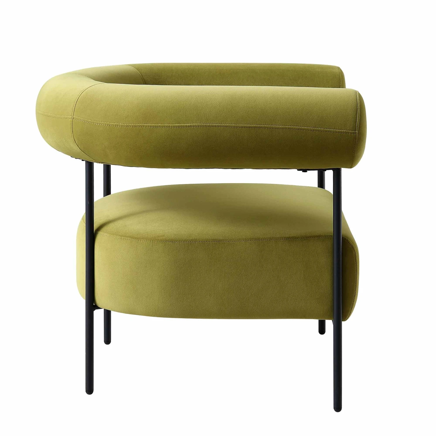 Fulbourn Olive Green Velvet Armchair 7 Fulbourn Olive Green Velvet Armchair - Image 7