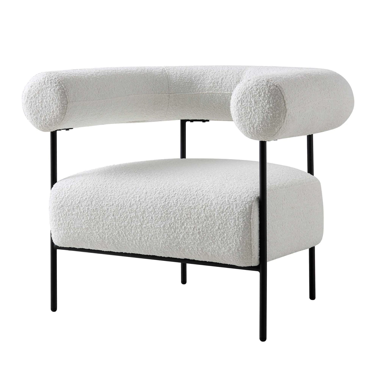 Fulbourn White Boucle Armchair 4 Fulbourn White Boucle Armchair - Image 4