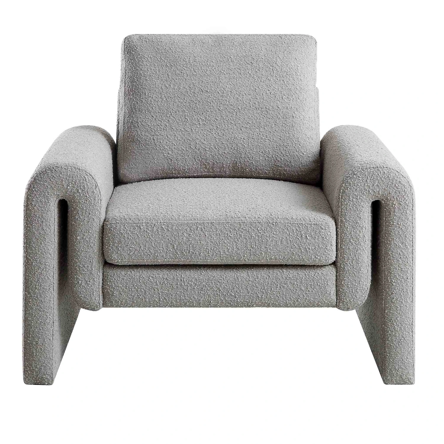 Hampstead Grey Boucle Curved Armchair 3 Hampstead Grey Boucle Curved Armchair - Image 3