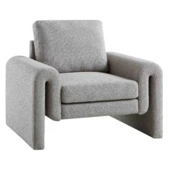 Hampstead Grey Boucle Curved Armchair 14 Hampstead Grey Boucle Curved Armchair -Daals Store ACH 2161 GREY BOUCLE WB2
