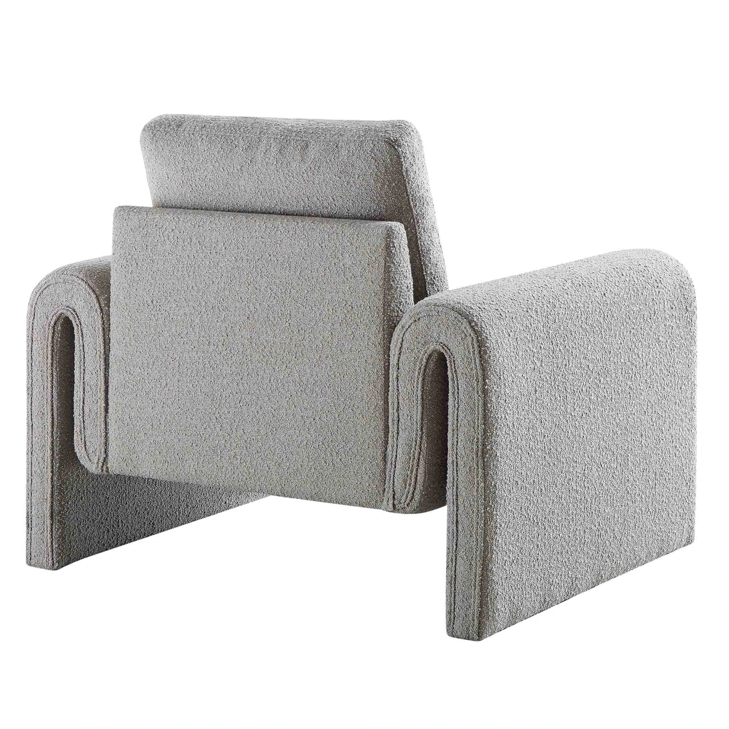 Hampstead Grey Boucle Curved Armchair 7 Hampstead Grey Boucle Curved Armchair - Image 7
