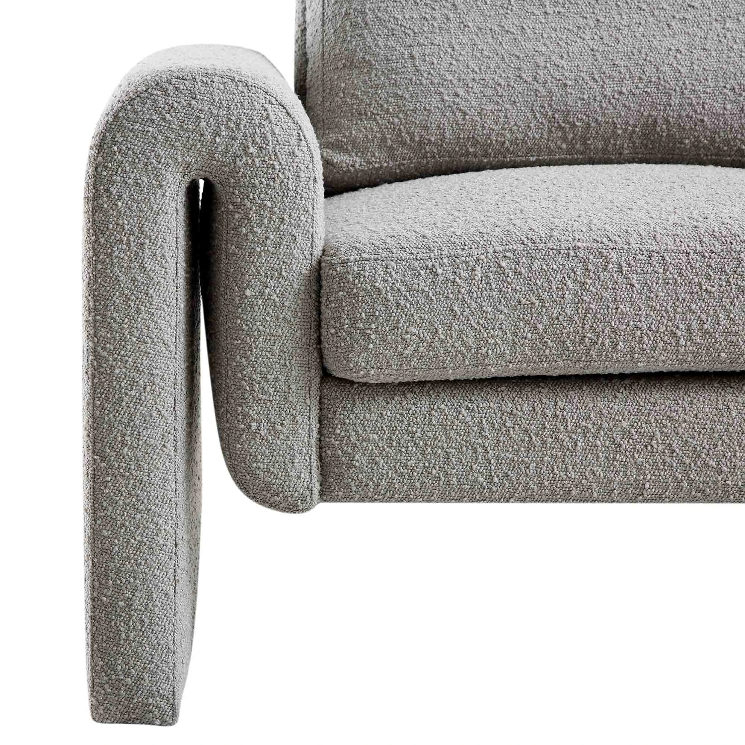 Hampstead Grey Boucle Curved Armchair 9 Hampstead Grey Boucle Curved Armchair - Image 9