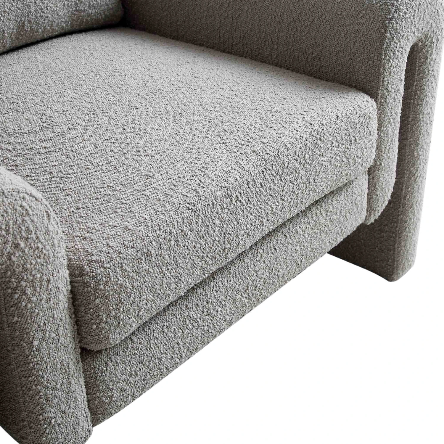 Hampstead Grey Boucle Curved Armchair 10 Hampstead Grey Boucle Curved Armchair - Image 10
