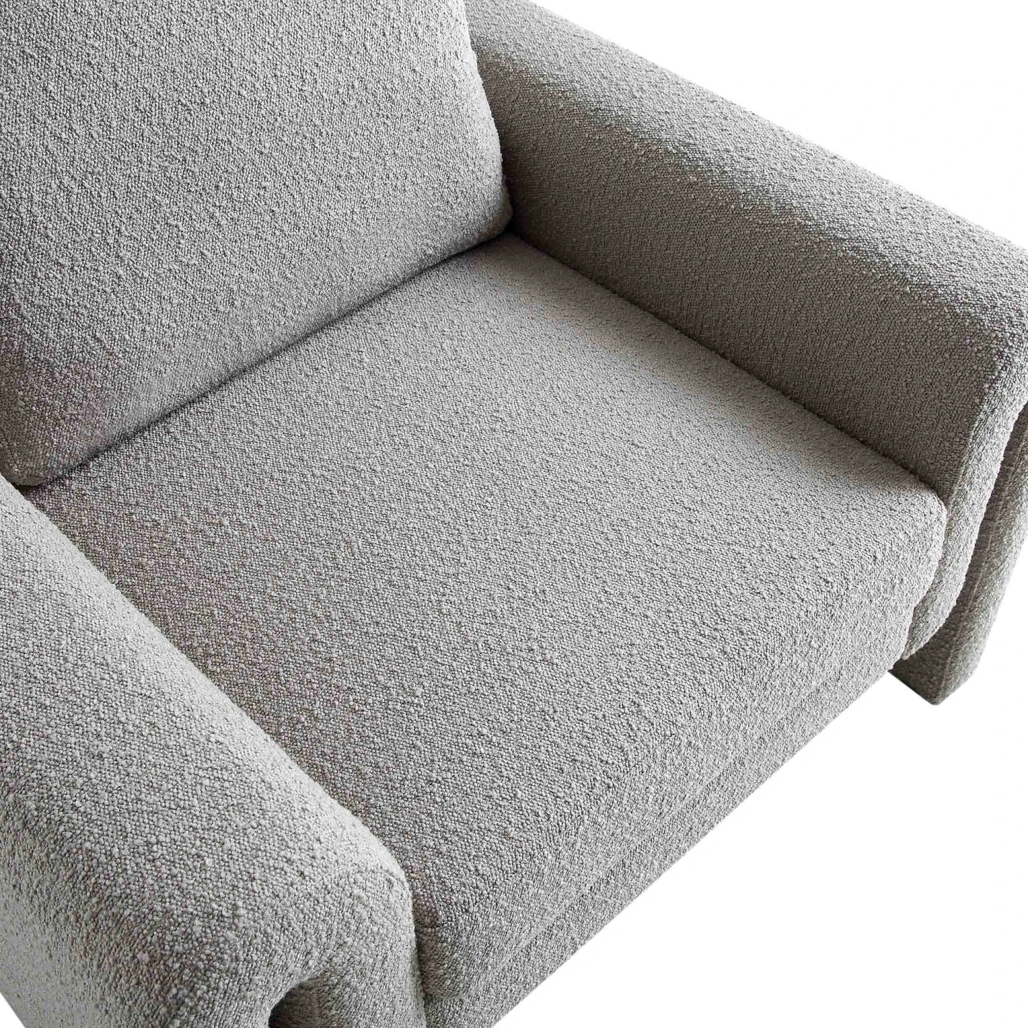 Hampstead Grey Boucle Curved Armchair 11 Hampstead Grey Boucle Curved Armchair - Image 11
