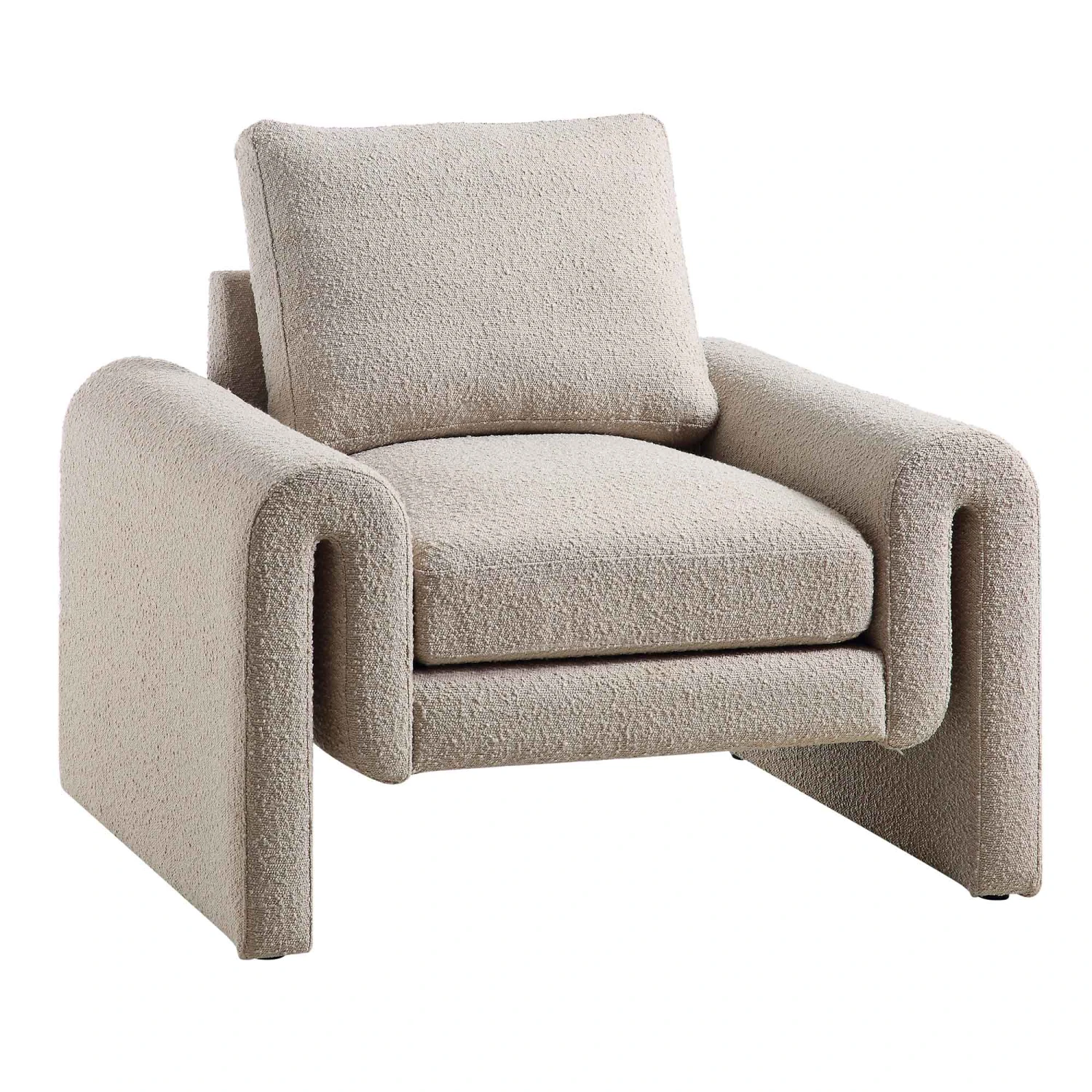 Hampstead Taupe Boucle Curved Armchair 3 Hampstead Taupe Boucle Curved Armchair - Image 3
