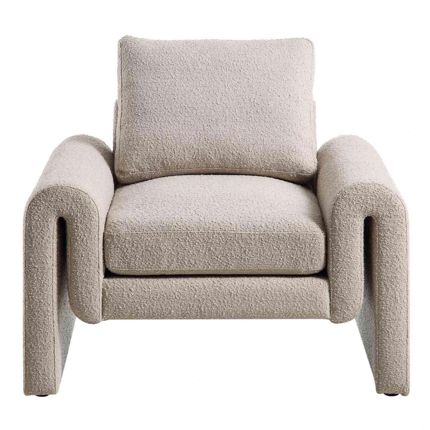 Hampstead Taupe Boucle Curved Armchair 4 Hampstead Taupe Boucle Curved Armchair - Image 4