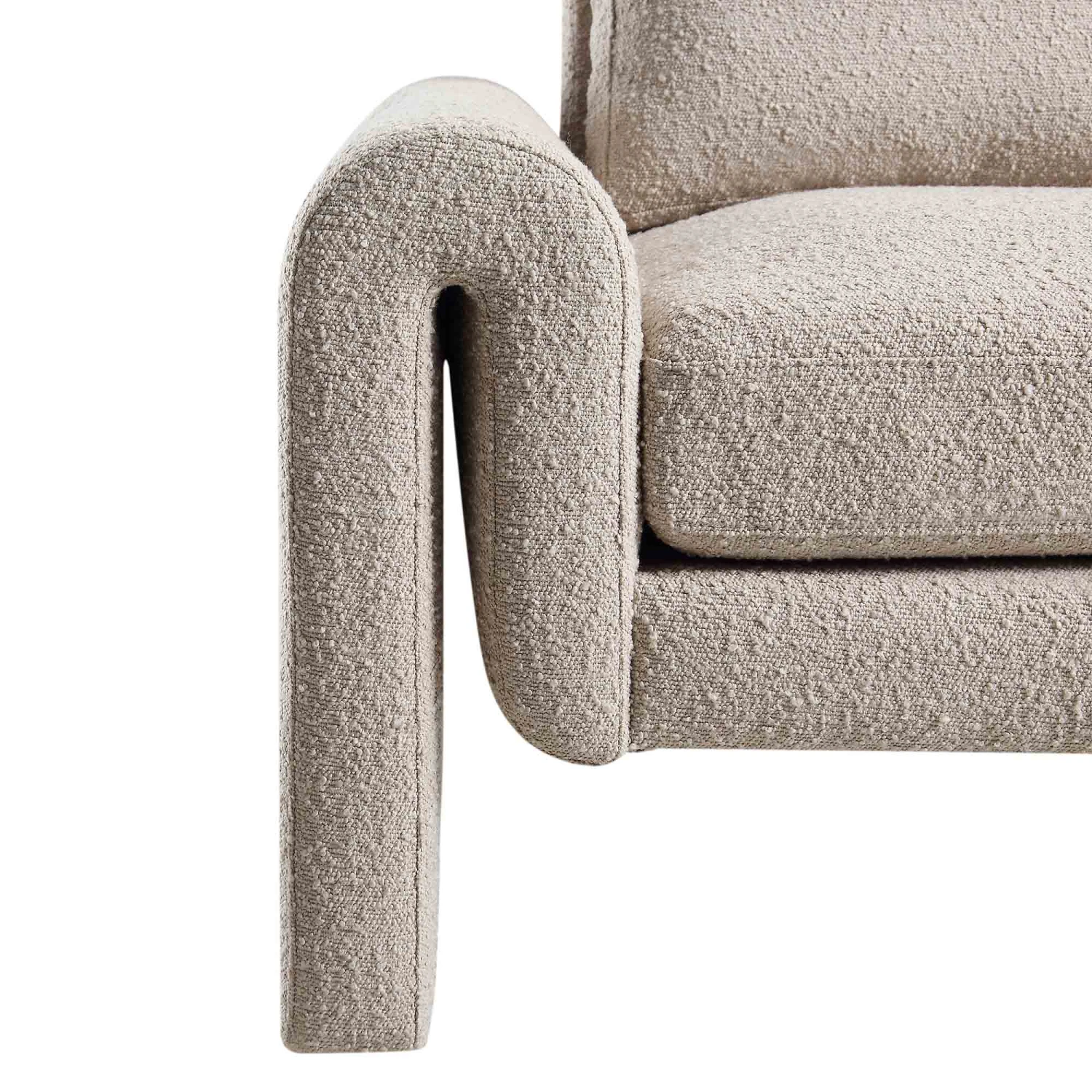 Hampstead Taupe Boucle Curved Armchair 11 Hampstead Taupe Boucle Curved Armchair - Image 11