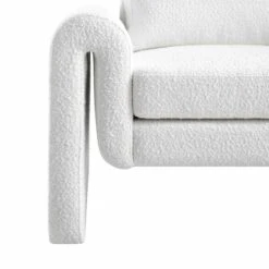 Hampstead White Boucle Curved Armchair -Daals Store ACH 2161 WHITE BOUCLE detail2