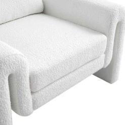 Hampstead White Boucle Curved Armchair -Daals Store ACH 2161 WHITE BOUCLE detail3