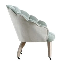 Barnard Scalloped Clam Chair, Sage Green Chenille -Daals Store ACH 2163 SAGE CHENILLE WB3