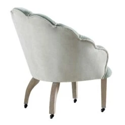Barnard Scalloped Clam Chair, Sage Green Chenille -Daals Store ACH 2163 SAGE CHENILLE WB4