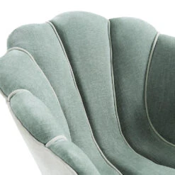 Barnard Scalloped Clam Chair, Sage Green Chenille -Daals Store ACH 2163 SAGE CHENILLE detail1