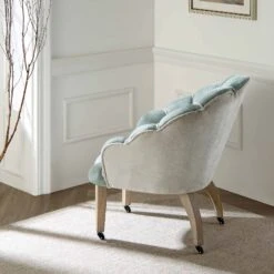 Barnard Scalloped Clam Chair, Sage Green Chenille -Daals Store ACH 2163 SAGE CHENILLE scene2