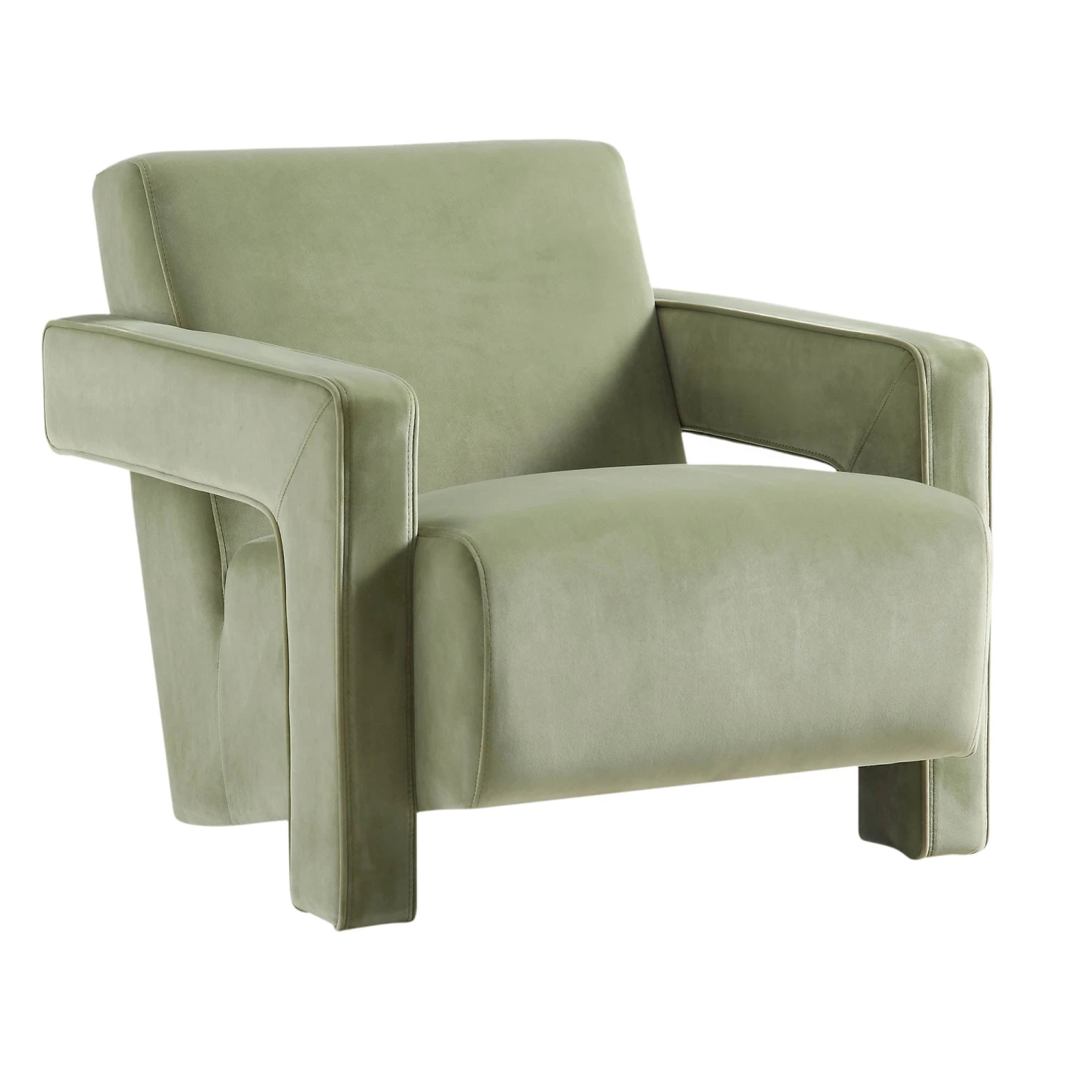 Brompton Sculptural Armchair, Lichen Velvet 5 Brompton Sculptural Armchair, Lichen Velvet - Image 5