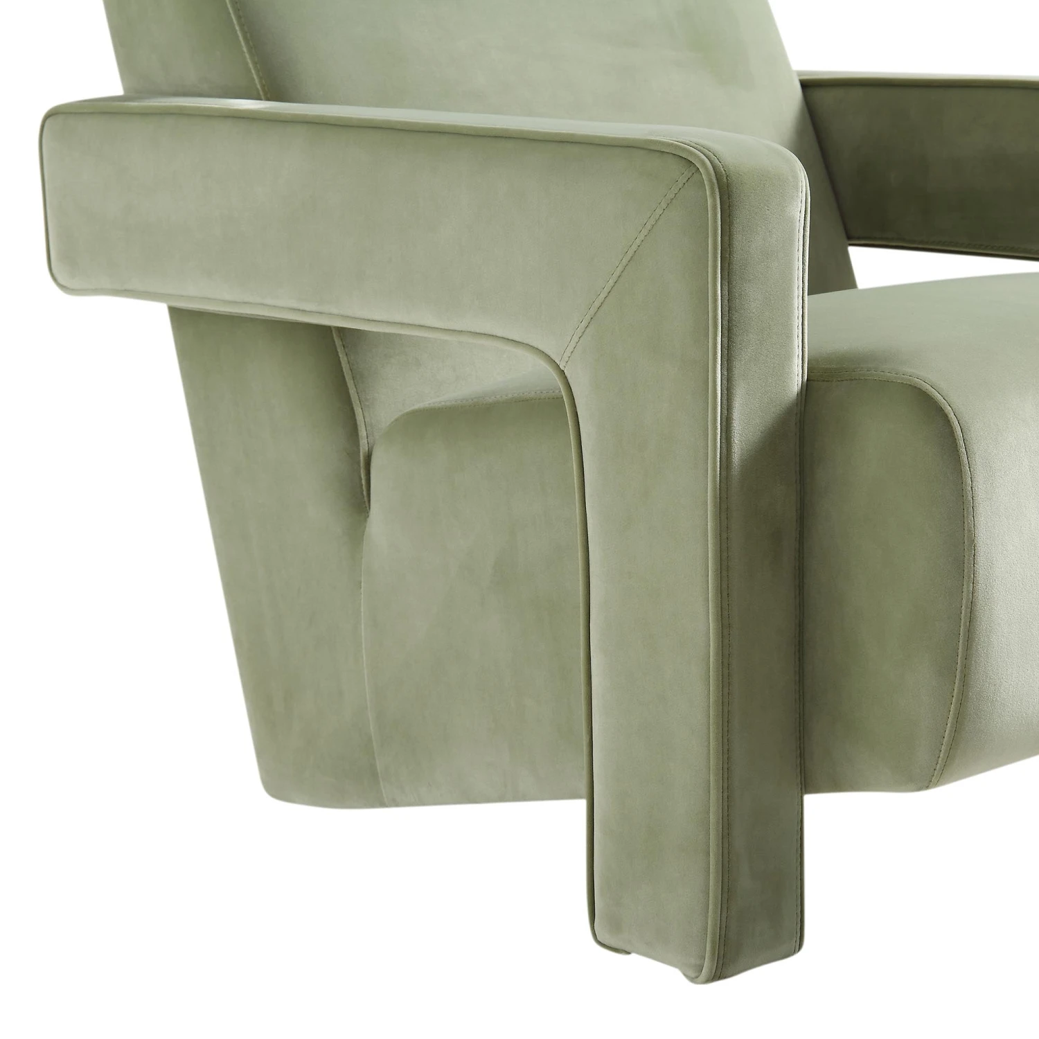 Brompton Sculptural Armchair, Lichen Velvet 10 Brompton Sculptural Armchair, Lichen Velvet - Image 10