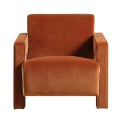Brompton Sculptural Armchair, Rust Velvet -Daals Store ACH 2173 RUST VEL WB2