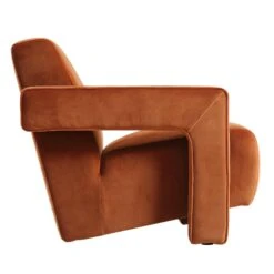 Brompton Sculptural Armchair, Rust Velvet -Daals Store ACH 2173 RUST VEL WB3