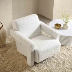 Brompton Sculptural Armchair, White Boucle -Daals Store ACH 2173 WHITE BOUCLE scene2