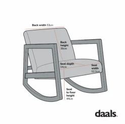 Fyne Ecru Boucle Rocking Armchair, Black Frame 14 Fyne Ecru Boucle Rocking Armchair, Black Frame -Daals Store ACH 38 CHART 1