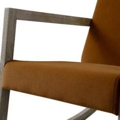 Fyne Cinnamon Velvet Rocking Weathered Oak Armchair -Daals Store ACH 38 CMONVEL WTH detail1