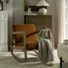 Fyne Cinnamon Velvet Rocking Weathered Oak Armchair 17 Fyne Cinnamon Velvet Rocking Weathered Oak Armchair -Daals Store ACH 38 CMONVEL WTH main