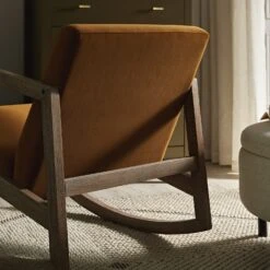 Fyne Cinnamon Velvet Rocking Weathered Oak Armchair -Daals Store ACH 38 CMONVEL WTH scene3