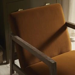 Fyne Cinnamon Velvet Rocking Weathered Oak Armchair -Daals Store ACH 38 CMONVEL WTH scene4