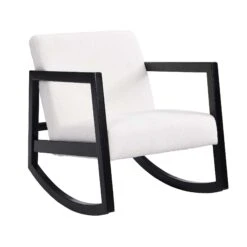 Fyne Ecru Boucle Rocking Armchair, Black Frame 12 Fyne Ecru Boucle Rocking Armchair, Black Frame -Daals Store ACH 38 ECRU BLACK WB1