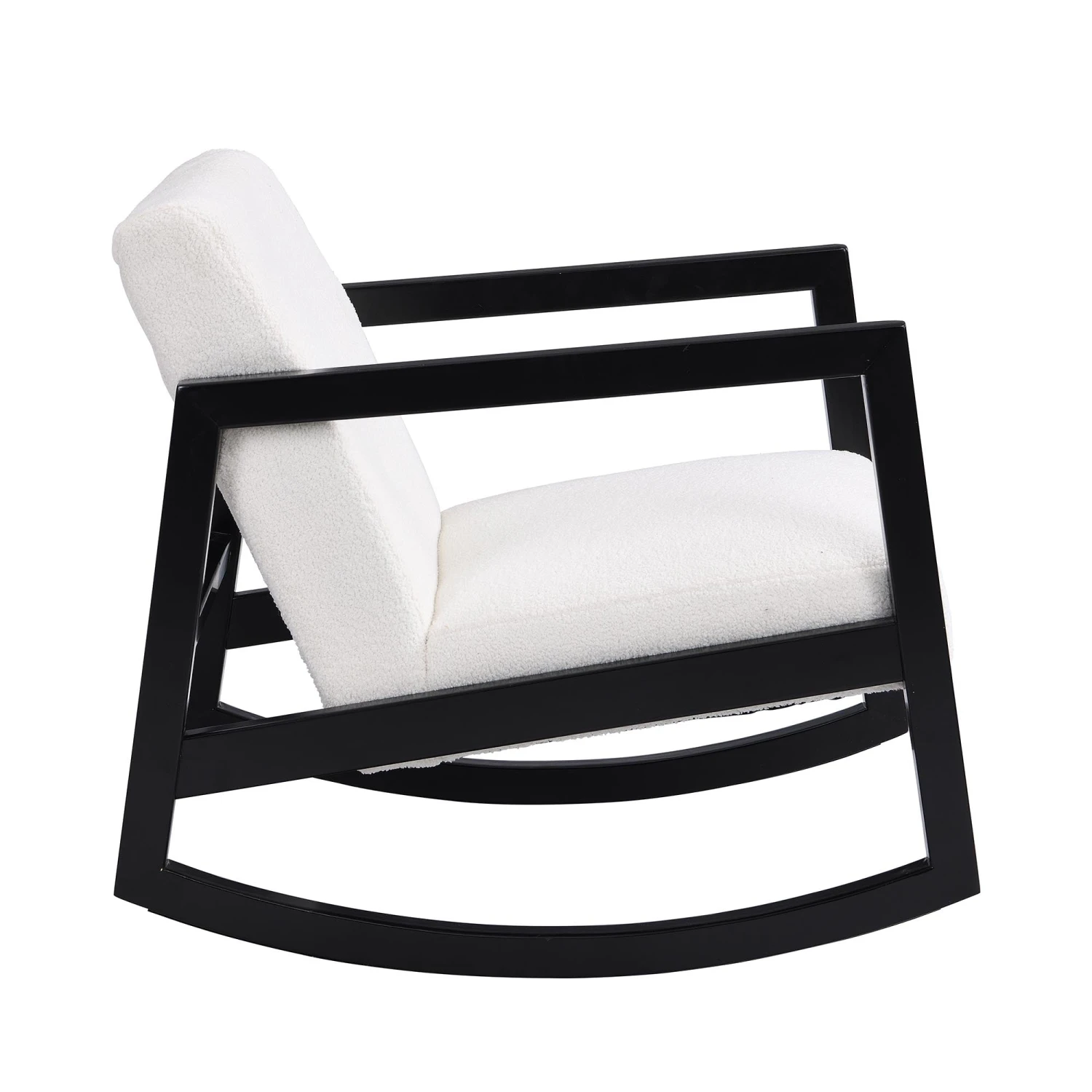 Fyne Ecru Boucle Rocking Armchair, Black Frame 6 Fyne Ecru Boucle Rocking Armchair, Black Frame - Image 6
