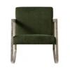 Fyne Moss Green Velvet Rocking Weathered Oak Armchair
