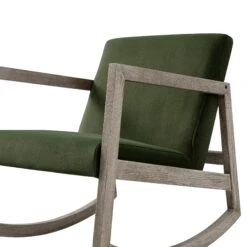 Fyne Moss Green Velvet Rocking Weathered Oak Armchair -Daals Store ACH 38 MOSSVEL WTH detail1
