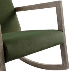 Fyne Moss Green Velvet Rocking Weathered Oak Armchair -Daals Store ACH 38 MOSSVEL WTH detail2
