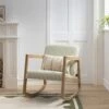 Fyne Sage Striped Linen Blend Natural Oak Rocking Armchair -Daals Store ACH 38 SAGESTRIPE NAT main