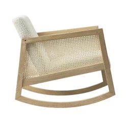 Fyne Ecru Boucle Rocking Natural Oak Armchair With Rattan Armrests 24 Fyne Ecru Boucle Rocking Natural Oak Armchair With Rattan Armrests -Daals Store ACH 40 ECRU NAT WB4