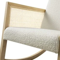 Fyne Ecru Boucle Rocking Natural Oak Armchair With Rattan Armrests 26 Fyne Ecru Boucle Rocking Natural Oak Armchair With Rattan Armrests -Daals Store ACH 40 ECRU NAT detail2