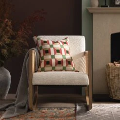 Fyne Ecru Boucle Rocking Natural Oak Armchair With Rattan Armrests 16 Fyne Ecru Boucle Rocking Natural Oak Armchair With Rattan Armrests -Daals Store ACH 40 ECRU NAT scene2