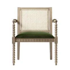 Hemingford Moss Green Velvet Bobbin Washed Oak Armchair 13 Hemingford Moss Green Velvet Bobbin Washed Oak Armchair -Daals Store ACH 510 MOSSVEL WASH WB3