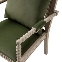Hemingford Moss Green Velvet Bobbin Washed Oak Armchair 18 Hemingford Moss Green Velvet Bobbin Washed Oak Armchair -Daals Store ACH 510 MOSSVEL WASH detail2